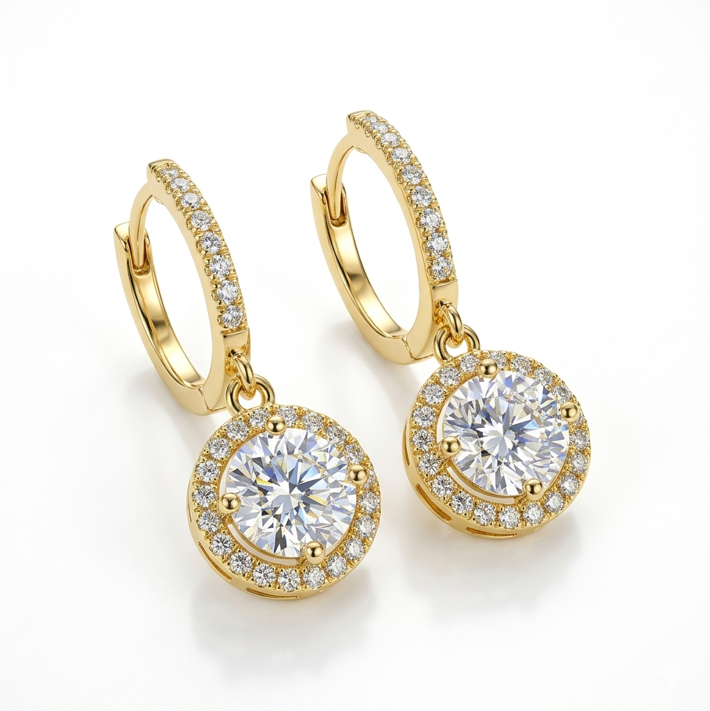 Luxury 1CT Moissanite Drop Earrings | 14K Gold Finish D-Color Sparkle