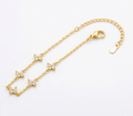 18K Gold Plated 925 Sterling Silver Dainty Flower Bracelet for Women