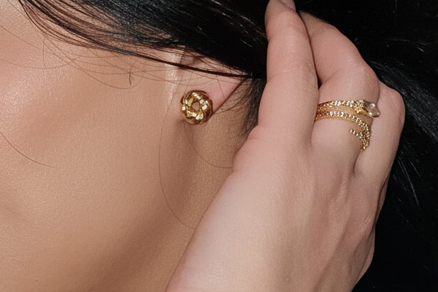 Elegant Textured Swirl Statement Earrings