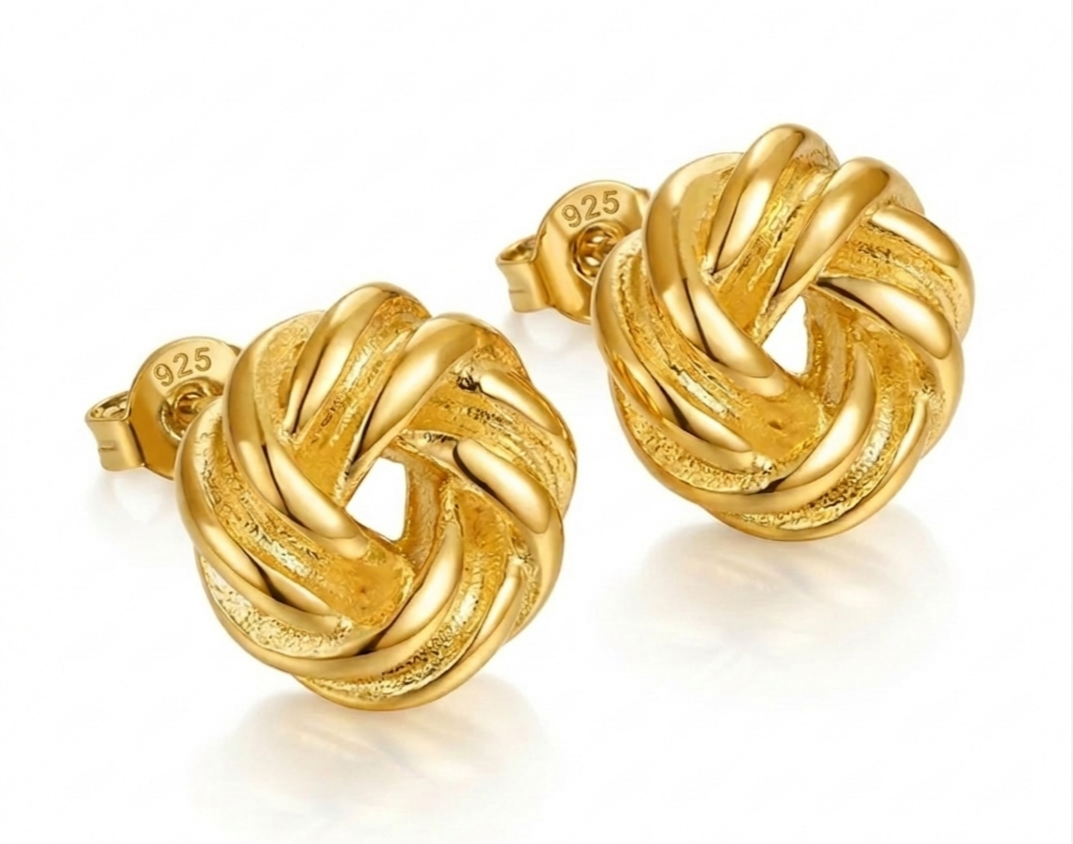 Elegant Textured Swirl Statement Earrings